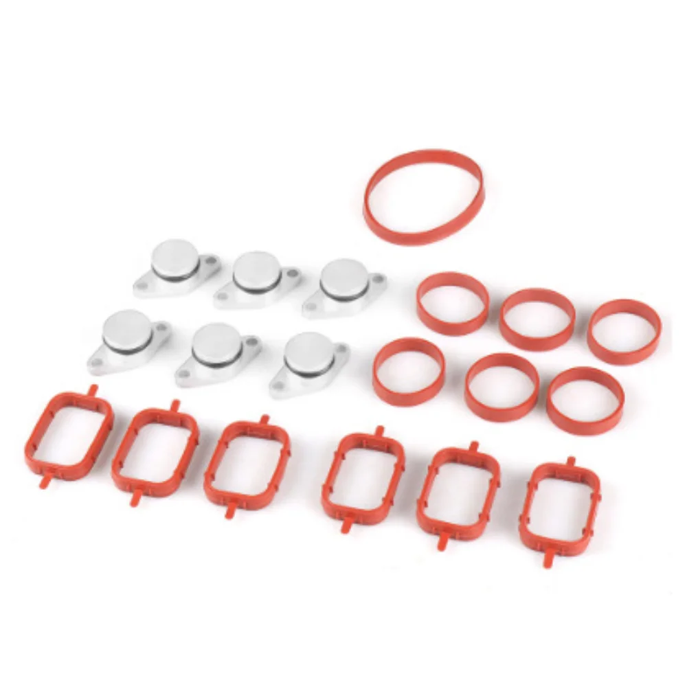 22MM Car Set Swirl Flap Bungs 22mm Diesel Metal bungs with intake manifold gaskets kit For BMW M47 E46 320d 330d 520d 525d K7C4