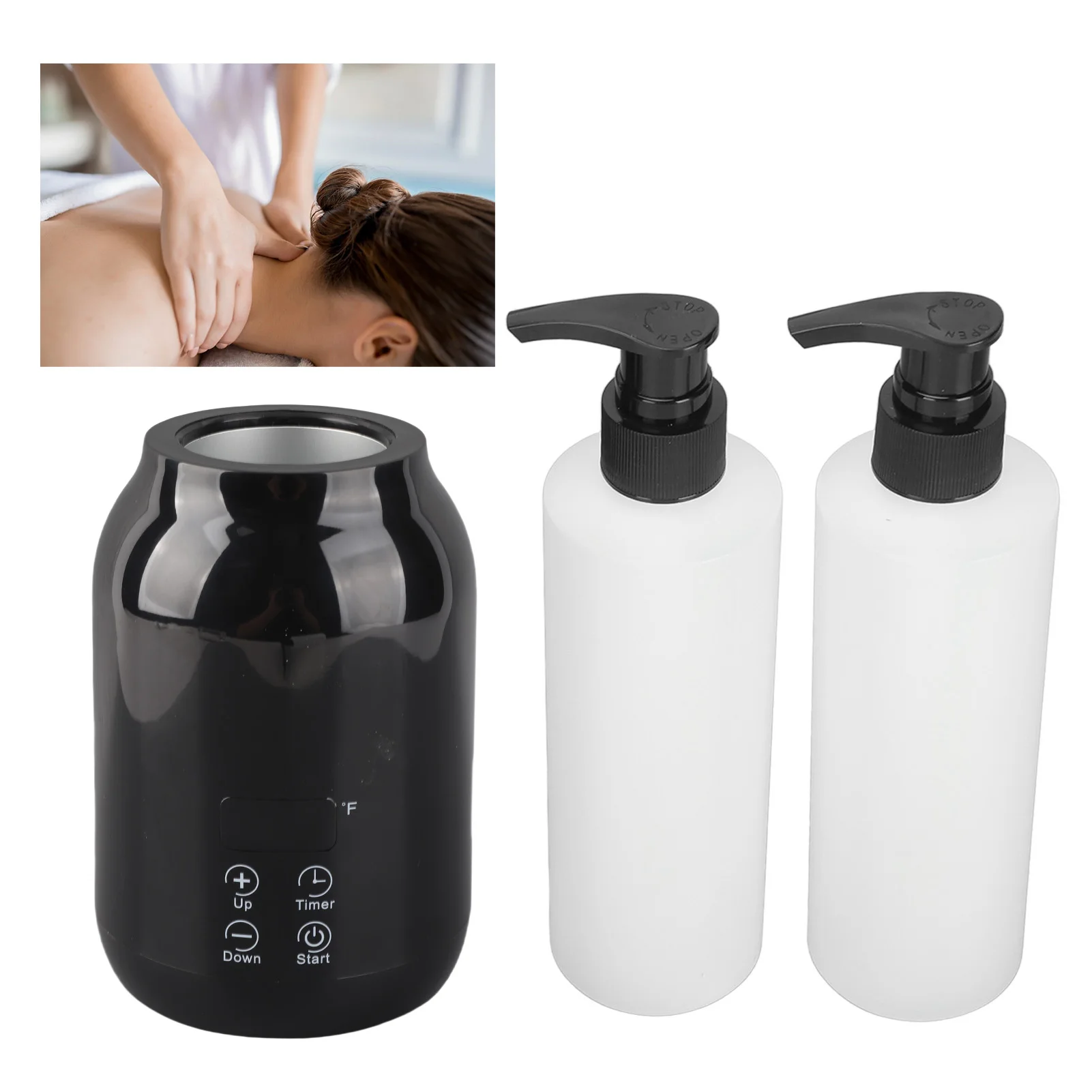 

Essential Oil Heater LED Display Temperature Adjust Single Massage Oil Bottle Warmer