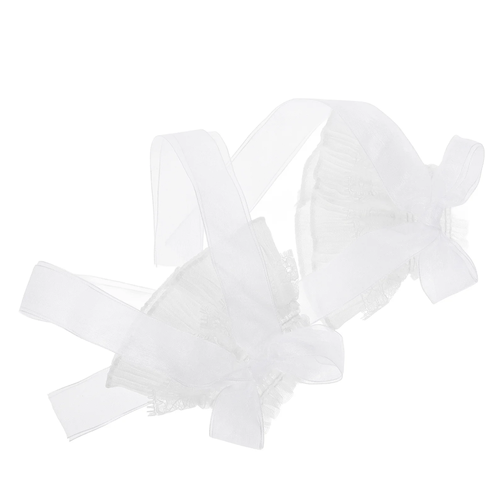 1 زوج الأبيض الشيفون تكدرت الدانتيل المعصم الأصفاد شير مطاطا أصابع قفازات للنساء حفل زفاف الشاي الحدث لوليتا