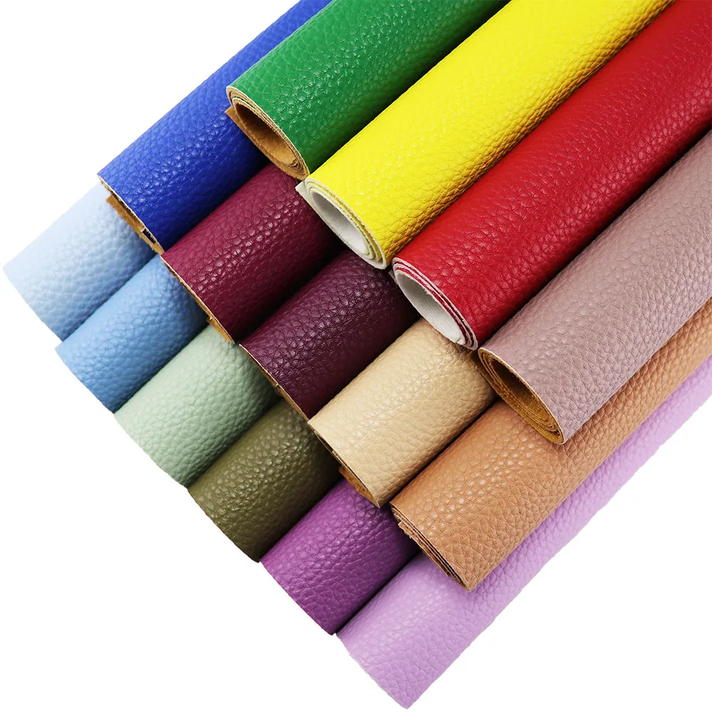 Litchi Textured Faux Synthetic PU Leather For Wedding Decoration DIY Craft Project H0415