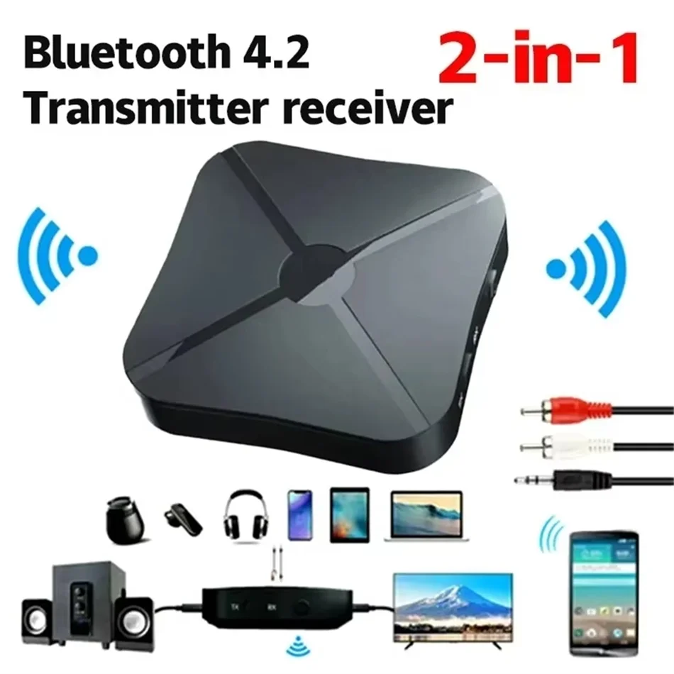 

KN319 Bluetooth 4.2 Transmitter Receiver 2 in 1 Stereo Audio Receiver Converter Wireless Adapter With RCA 3.5MM AUX For Car