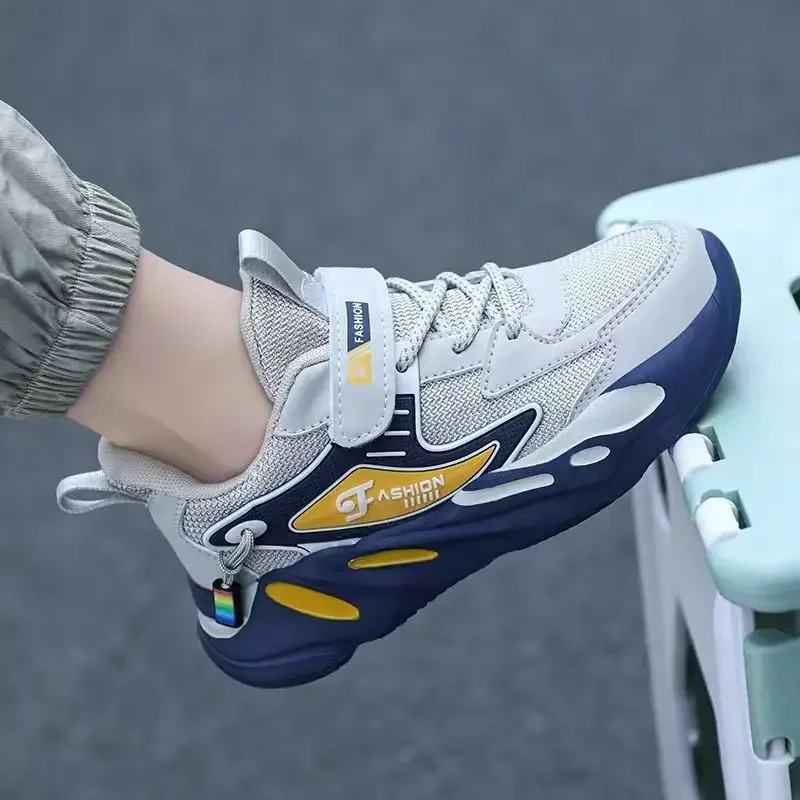 

Kids Sports Shoes Thick Soft Bottom Sneakers Comfortable Sneakers Velcro PU Leather Shoes Children New Fashion Running Shoes