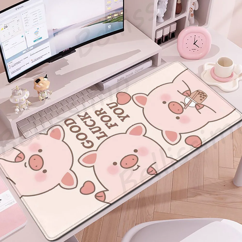 Cute Pink Pig Mouse Pad Large Gaming Desk Mat Kawaii  Animal Mousepad Gamer Keyboard Computer Mouse Mat Playmat Office PC Rug