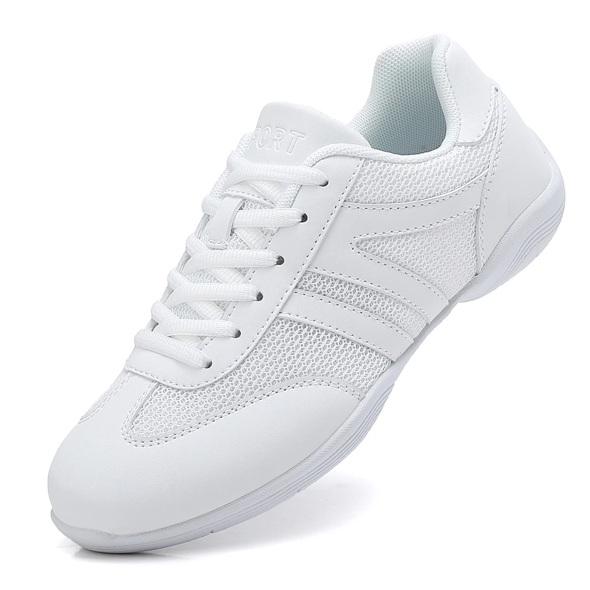 2557 Women Cheerleading Training Sneakers Mesh Breathable Aerobics Shoes Lightweight Footwear Fitness Dancing Shoes