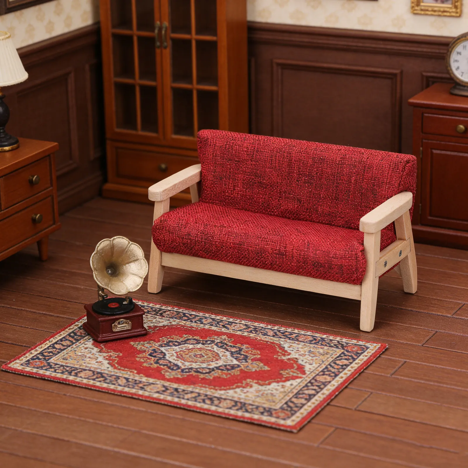 

Миниатюрное кресло-диванчик, винтажный деревянный реклайнер, скамейка для кукольного домика, декор для гостиной, мебельный аксессуар, мини