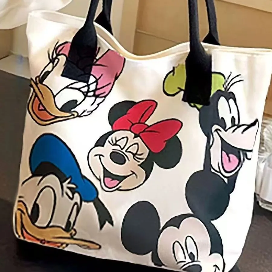 Tas Tote Kanvas Baru Disney 2025 - Tas Bahu Kartun Kapasitas Besar untuk Wanita, Lucu & Praktis