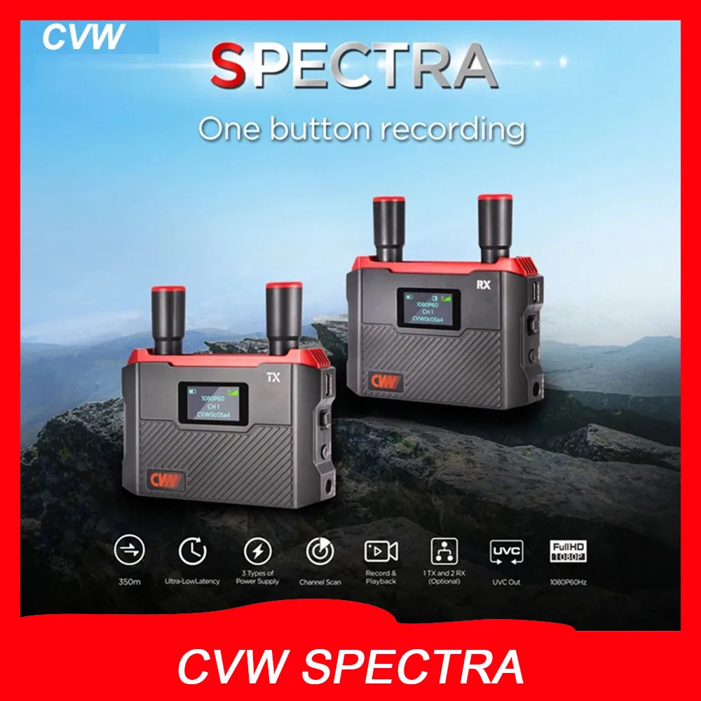 

CVW SPECTRA Wireless Video Transmission System Video Transmitter Receiver Extender Long Distance for Camera Live Streaming