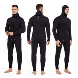 HOT 5MM SCR Neoprene Wetsuit Men Tops Pants Diving Suit Equipment Underwater Fishing Spearfishing Kitesurf Swimwear Wetsuit