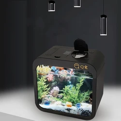 Transparent Acrylic Fish Tank Desktop Mini Plastic Bettas Cylinder Bricks Goldfish Bowl Isolation Box Aquarium Supplies