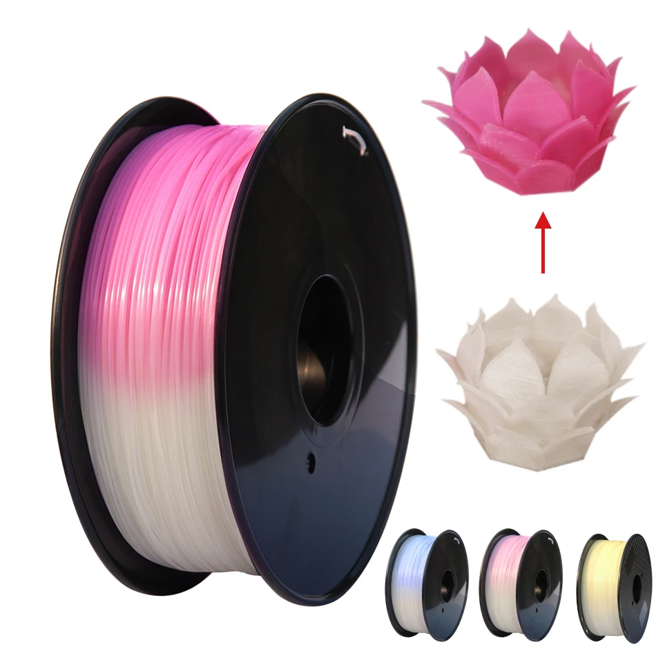 UV Color Changing 3D Printer Filament PLA 250g 500g 1kg Sunlight Filament Clear PLA Color Change Sublimation Plastic Material