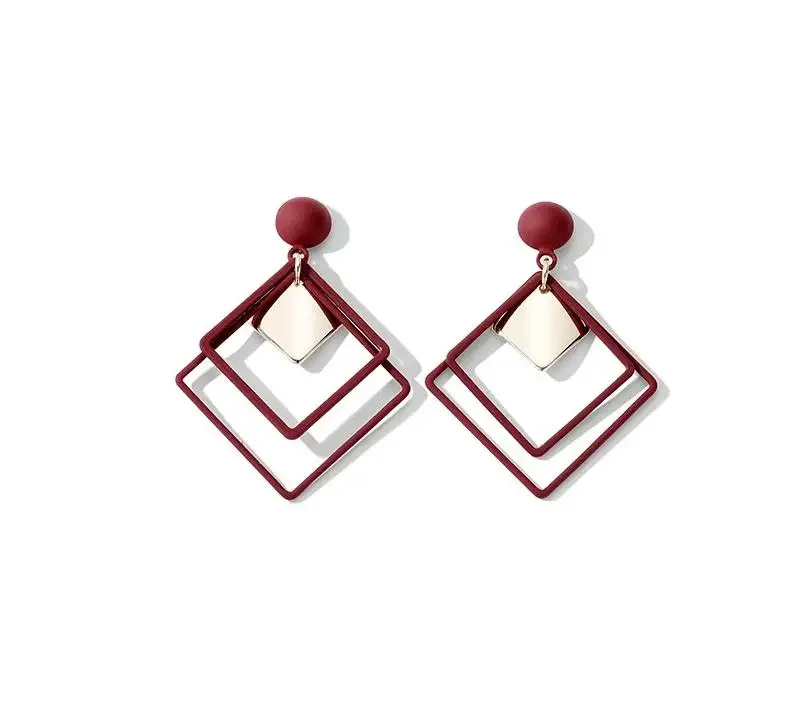 

Red Geometric Earrings For Women Trendy Eardrop Jewelry Gifts For Teen Girls Birthdays Christmas