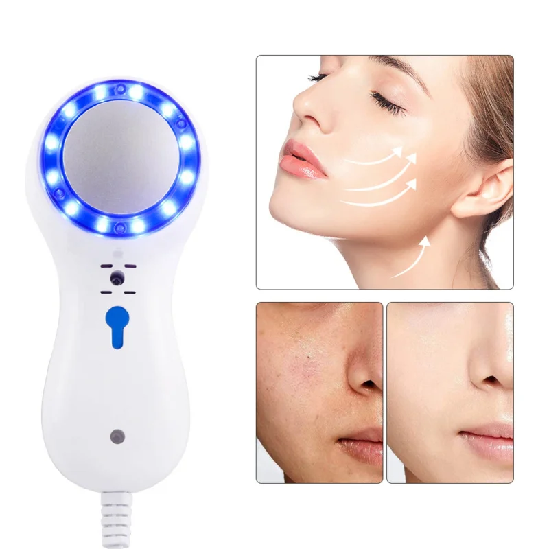 Cold Hammer Blue Light Facial Skin Lifting Tighten Ice Healing Beauty Machine Led Rejuvenation Massager