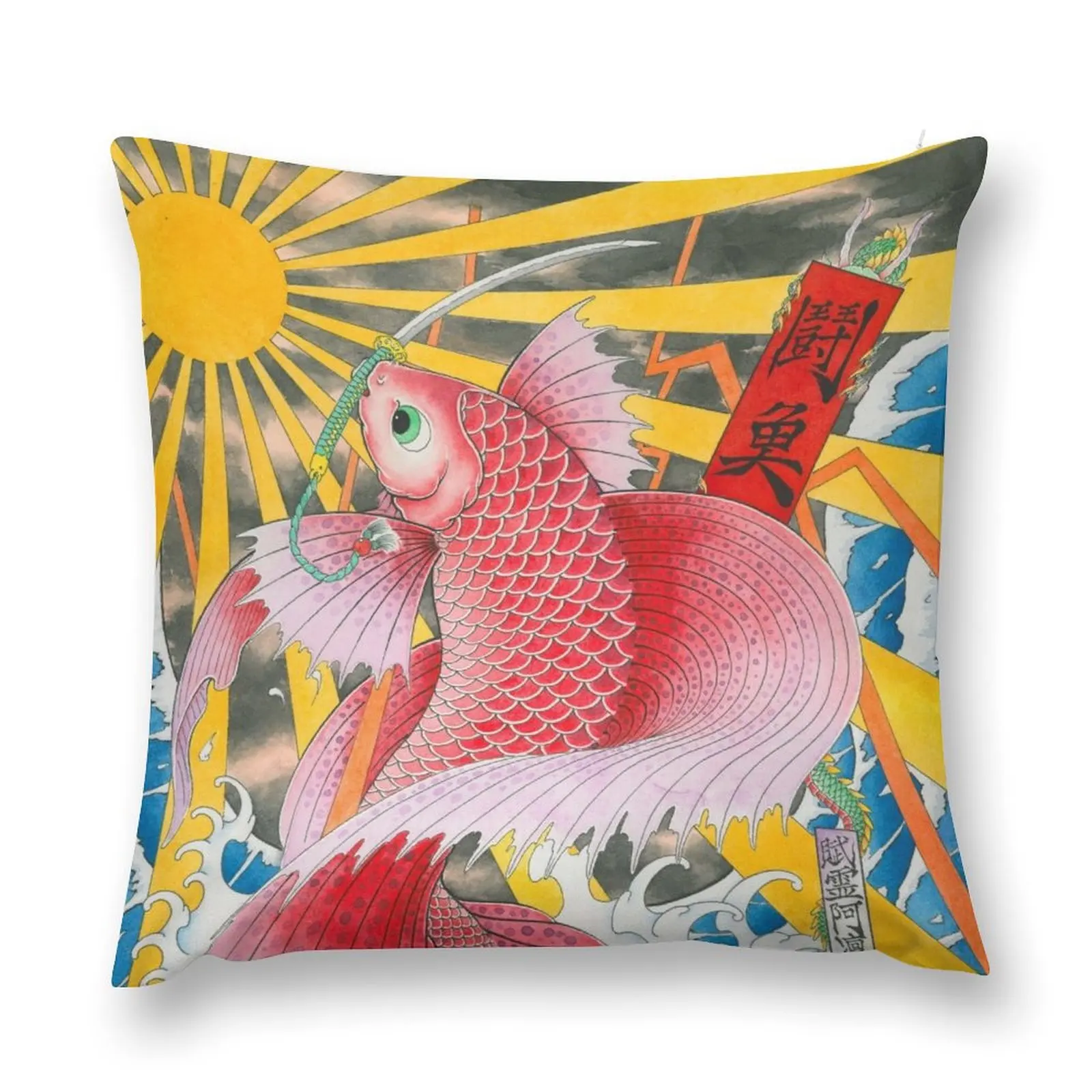 ukiyo-e betta fish Throw Pillow Decorative Sofa Cushions autumn decoration Decorative Cushions For Luxury Sofa pillow