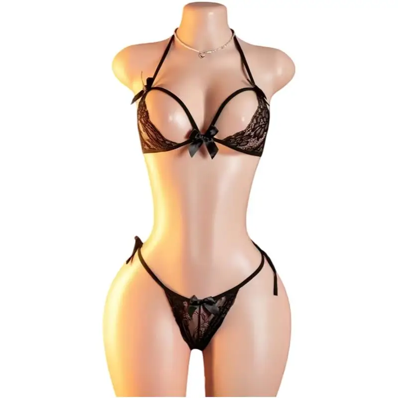 Thin Sexy Lingerie Women Bra Sets Push Up Breves Set Erotic Clothing Transparent  Lingerie Set Lace Design Hot Underwear Set New