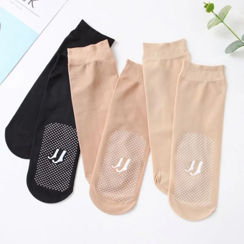 

Summer Ultrathin Socks For Women Skin Color Transparent Crystal Silk Socks Sexy Elastic Breathable Short Ankle Invisible Socks