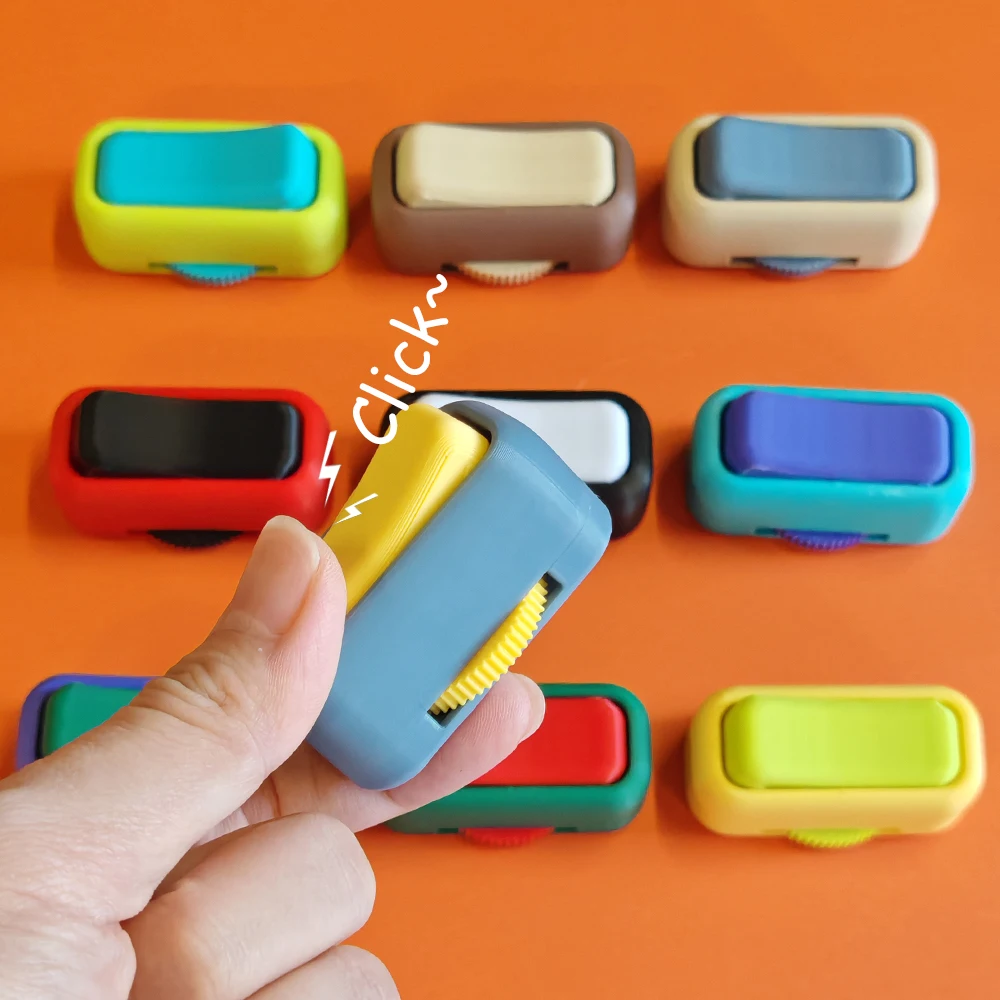 3Dプリントスイッチギア2IN1フィジェットトイポップクリックトイ、ストレスや不安を軽減する携帯型指先シミュレーションスイッチトイ