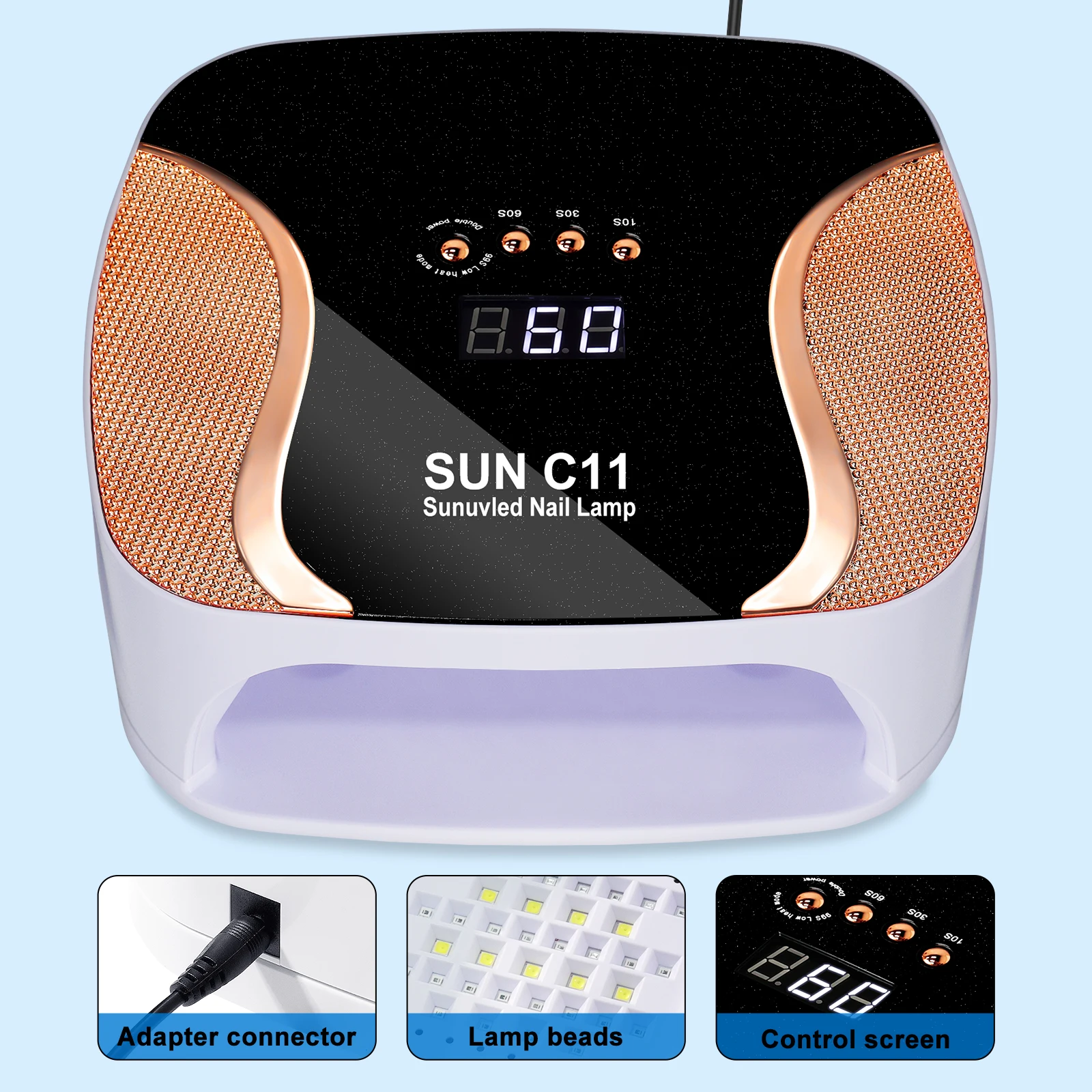 67 LED مسمار مصباح الأشعة فوق البنفسجية LED هلام مسمار البولندية مجفف الأظافر مع 4 الموقتات الاستشعار التلقائي المهنية هلام علاج مسمار مصباح #6