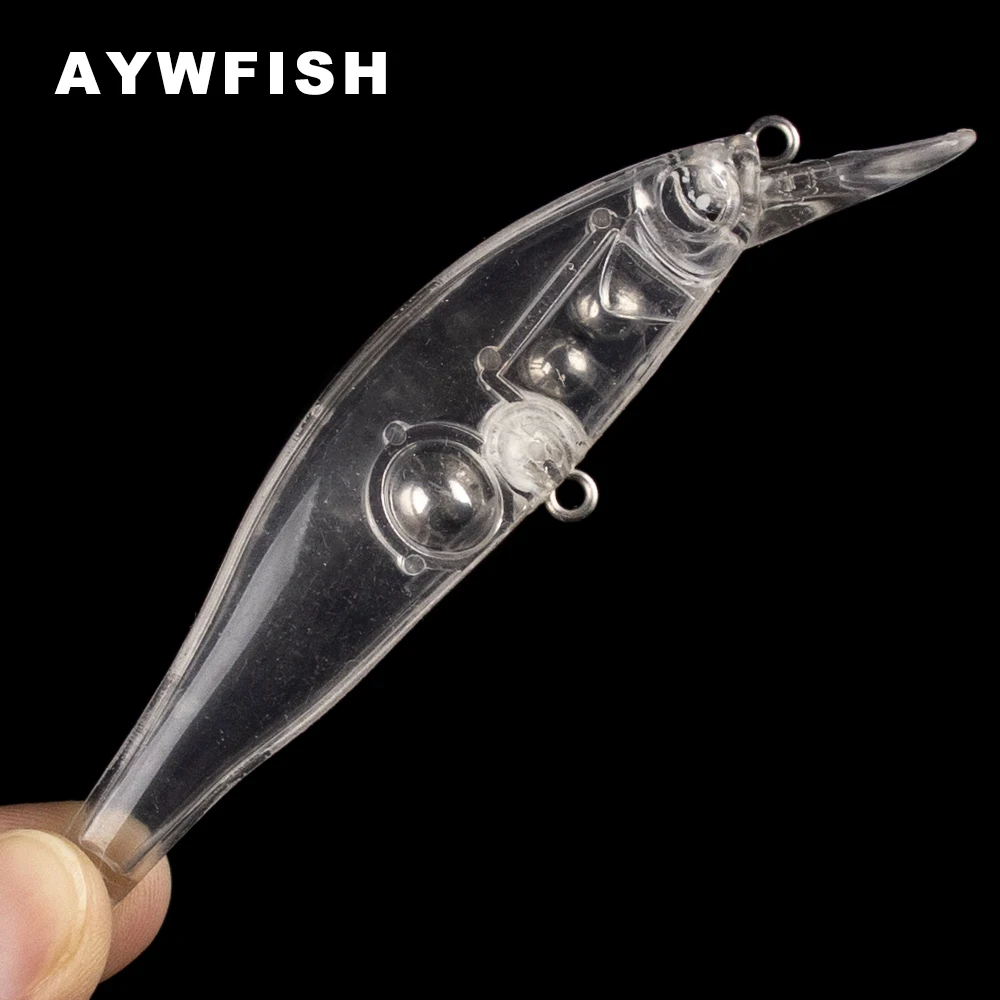 AYWFISH 9.5CM 10G Wholesale Transparent Blank Minnow Hard Lure Body Unpainted DIY Painting Fishing Bait Lure Custom 30PC / LOT