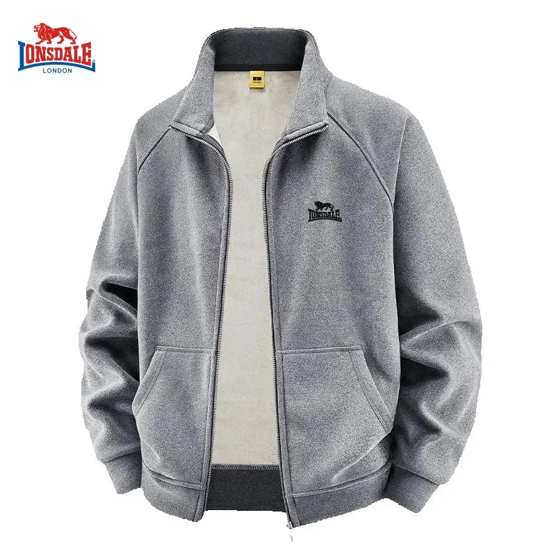 

Autumn and winter men's high-quality fleece stand up collar sweatshirt jacket, new fashionable, casual, warm and versatile top