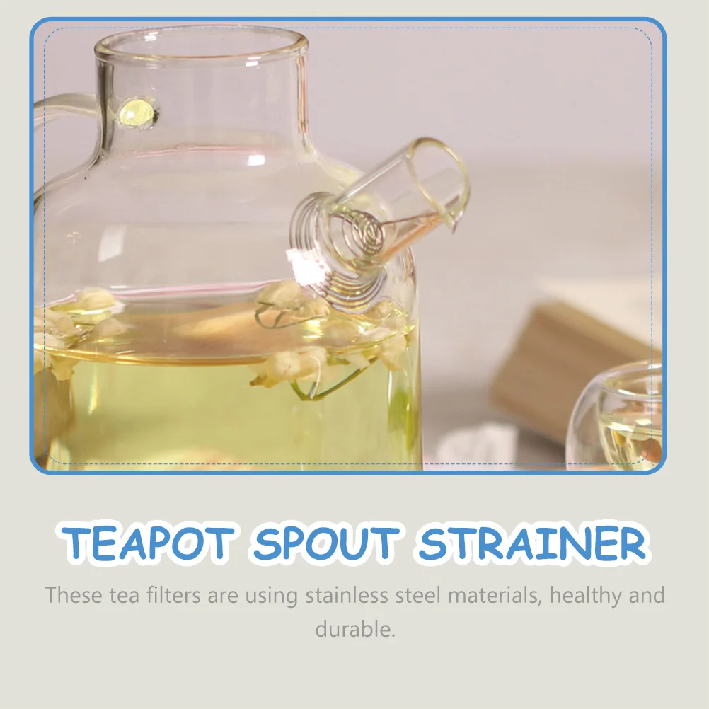 

10 Pcs Tea Maker Teapot Spout Filter Reusable Stainless Steel Strainers for Loose