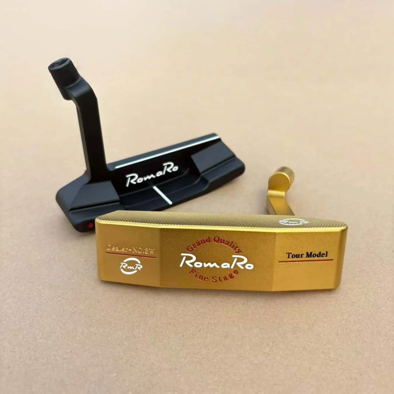 

RomaRo Golf Putter Head Stainless Steel CNC Milled Wide Blade Black Gold PVD Coating Precision Stable High MOI Forgiving