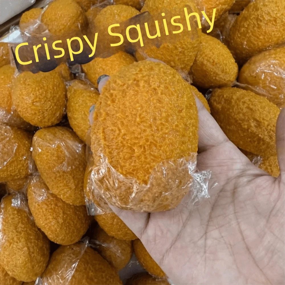 Creative Hand Relax Crunch Fried Pie Ultra-realistic Handmade Crunchy Squeeze Pinch Food-themed Blocks Filled Squishy Adults