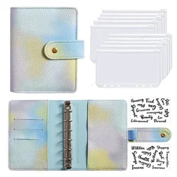 Good Material A7 PU Leather Budget Binder Notebook Cash Envelopes System Set Binder Pockets Money Budget Saving Bill Organizer