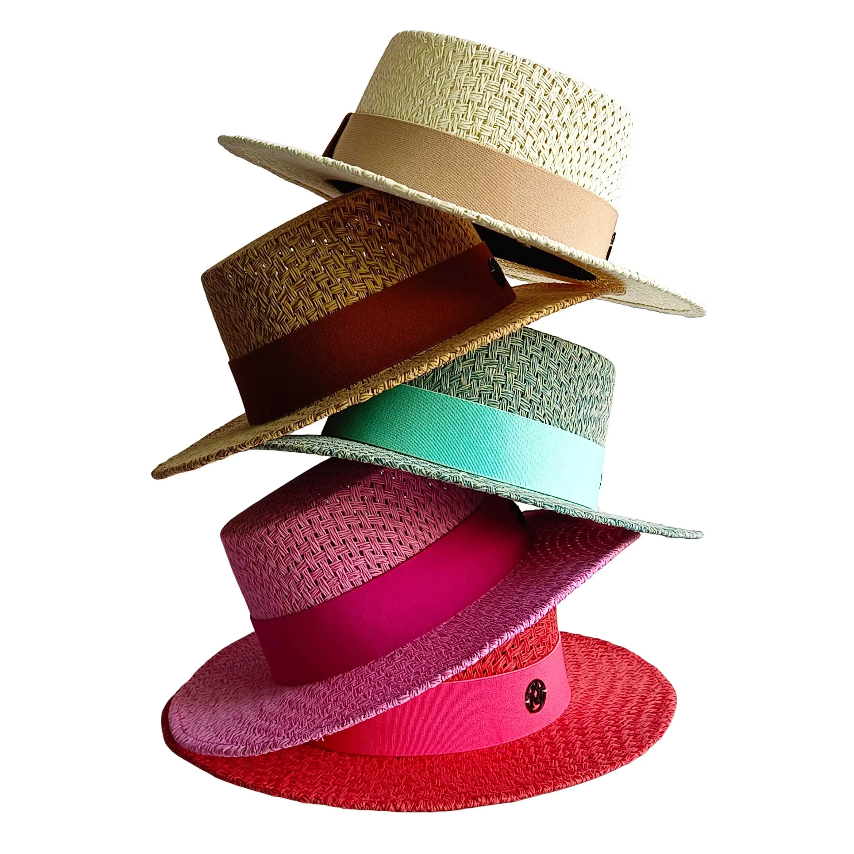 Sombrero de paja Pork Pie 2026, sombrero de paja de verano, nuevo sombrero de paja con perlas y cinta elástica, sombreros, chapeau femme