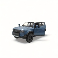 Simulated Toyota Prado- Alloy Car Model with Opening Doors, Wind-Up Forward Movement, Children's Toy, Collectible Display Piece