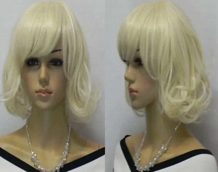 

Wholesale Platinum-Blonde Short Curly Women's/Girl Wig