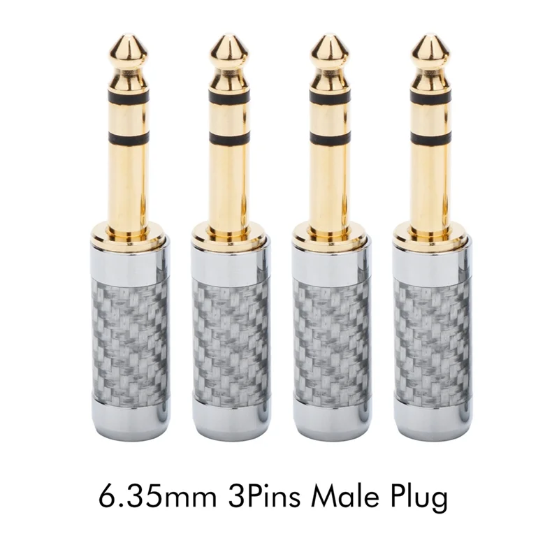 ABAC-Replacement Part Microphone Cable Connecting Adapter 6.35Mm 3 Pins Male Plug Connector