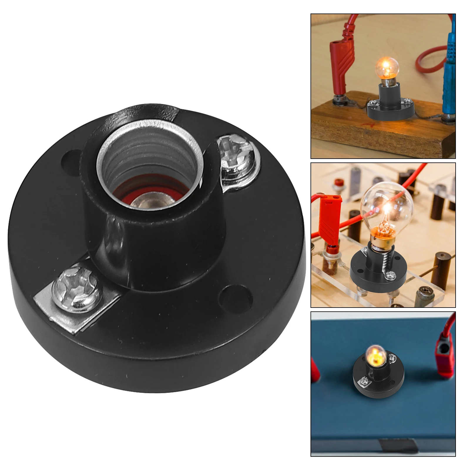 

10Pcs Experiment Equipment Bulb Socket Screw Lamp Holder Light E10 Replace Flat Head Design BulbSocket for Home Office Lighting