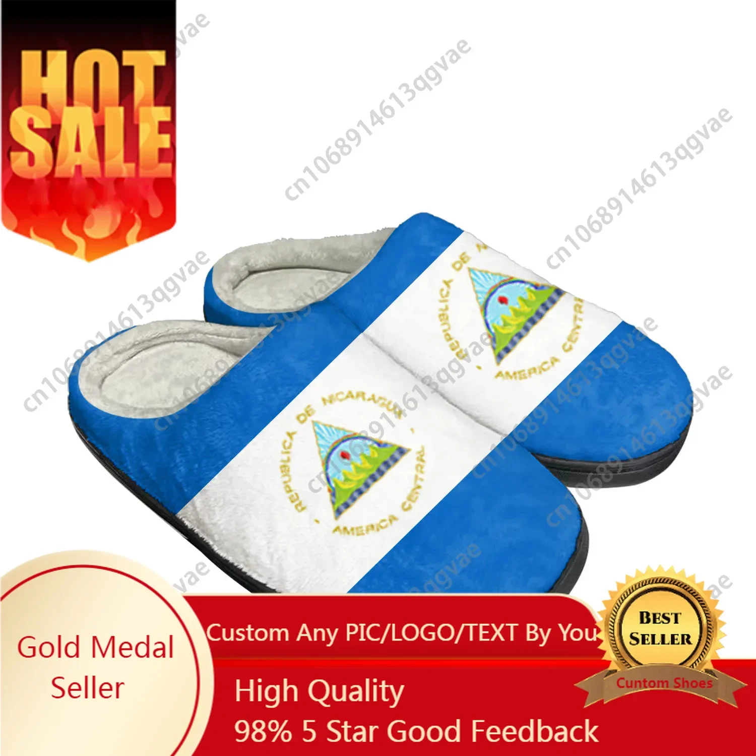 

Nicaraguan Flag Home Cotton Custom Slippers Mens Womens Sandals Nicaragua Plush Bedroom Casual Keep Warm Shoes Thermal Slipper