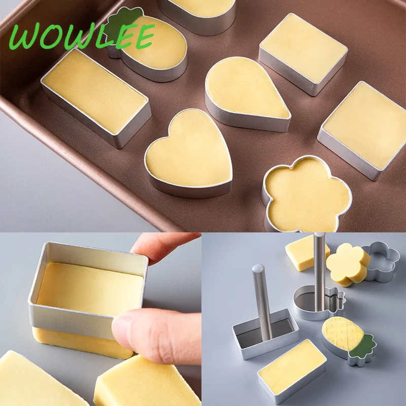 10pcs Rectangle/Ellipse/Pineapple Shape Pie Cake Cookie Biscuit Cutter Mold Biscuit Cutter Cutting Press Stamp Press Baking tool