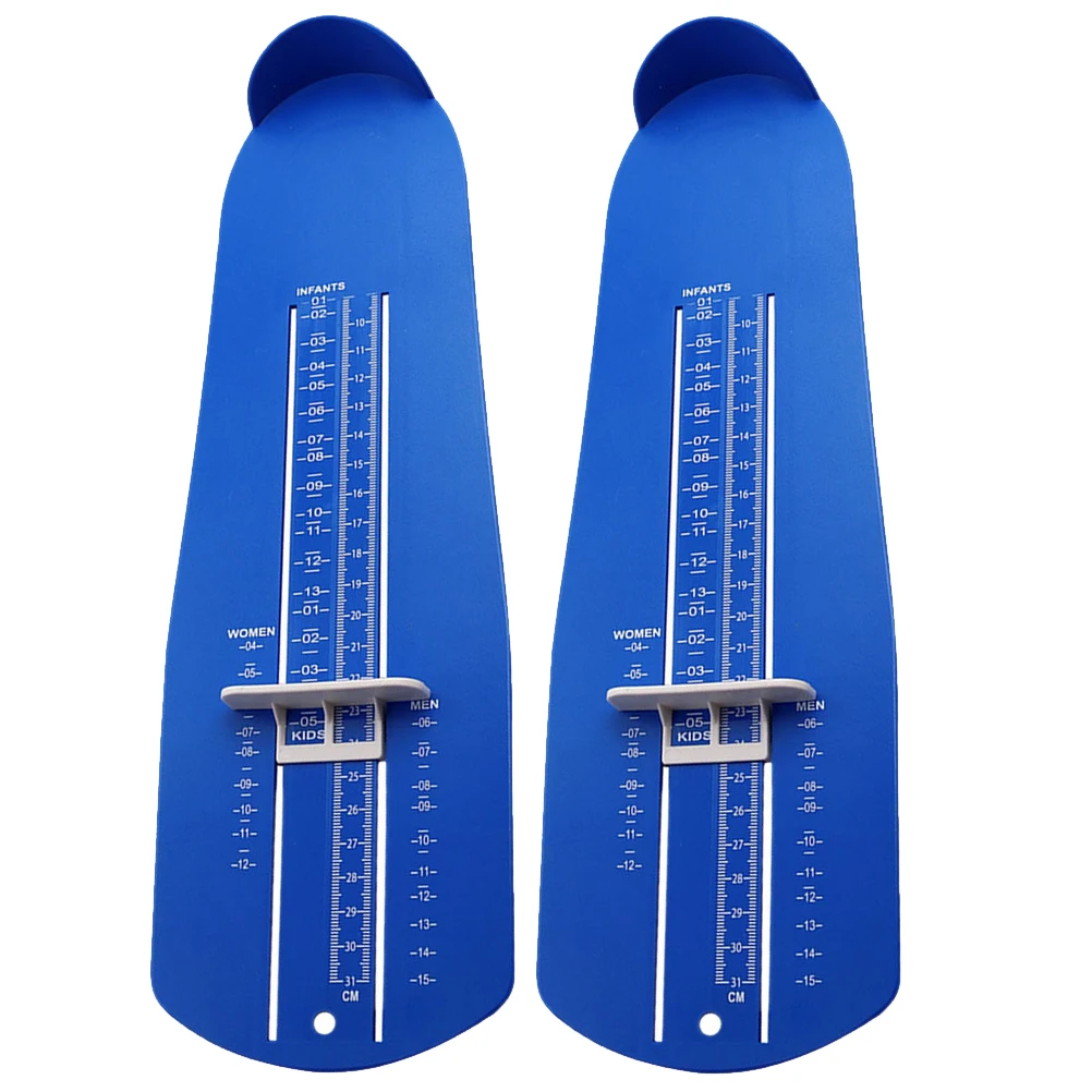 

2pcs Shoe Measuring Equipment Foot Ruler Blue US Size Sizer Devices Gauge Length Lightweight Portable Durable Clear Scale Men