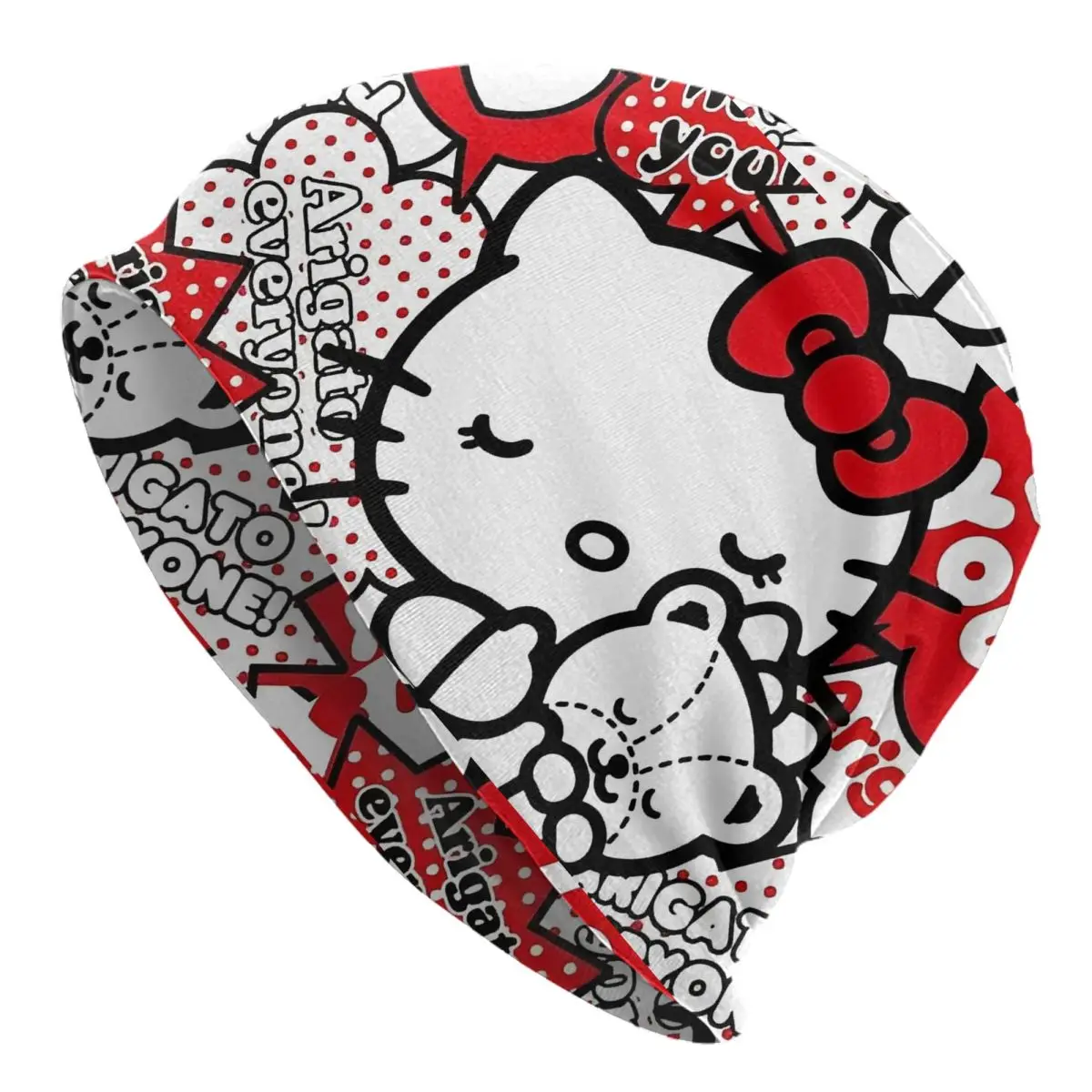 

Кепка с героями мультфильмов «Hello Kitty», крутая унисекс, уличные шапочки с черепами, весенняя теплая термоэластичная шапка с капюшоном