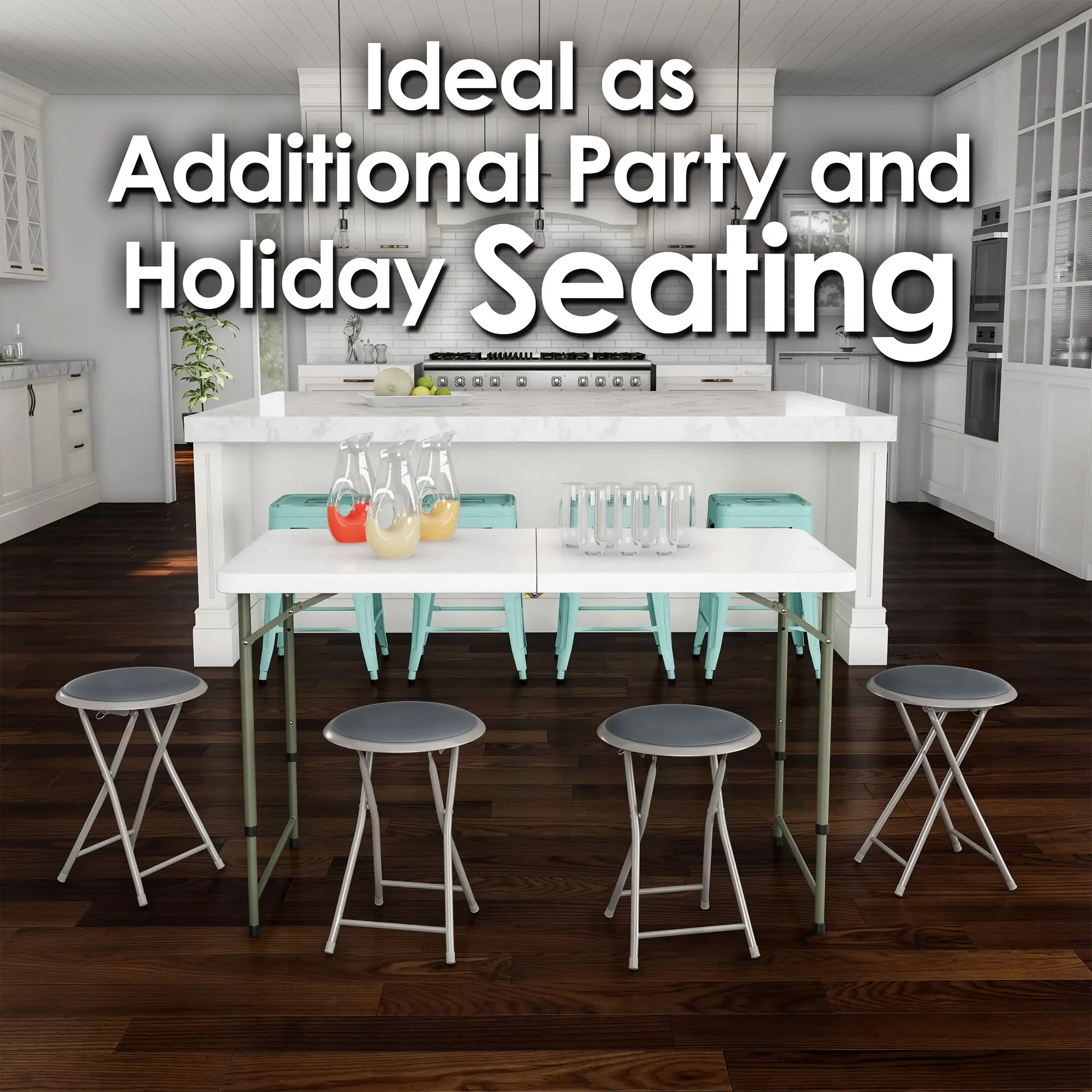 Home Backless Folding Stool, cinza, 18 ", 225lb Capacidade