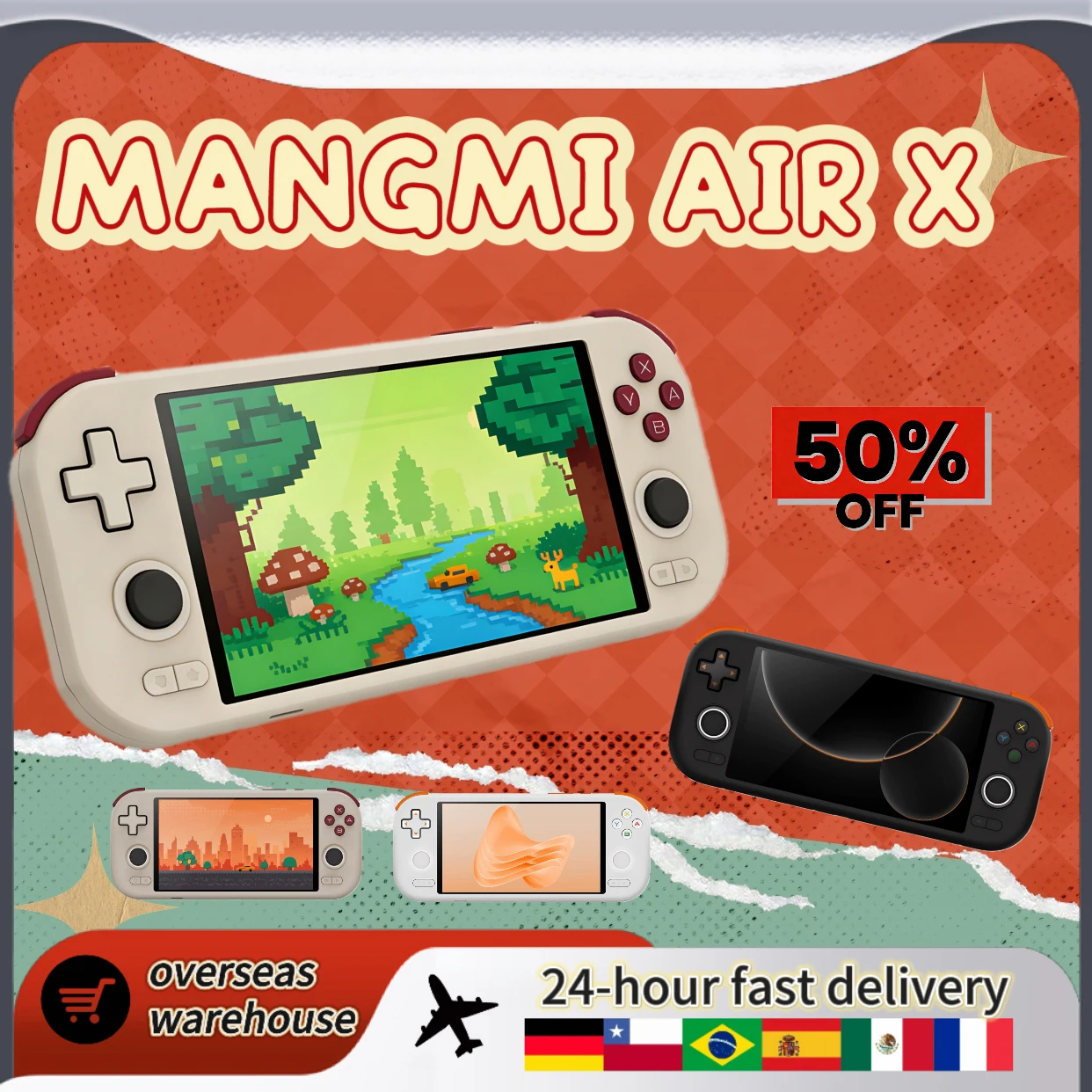 

Портативная игровая консоль MANGMI AIR X Retro с 5,5-дюймовым экраном, аккумулятором 5000 мАч, процессором Snapdragon 662, RGB-джойстиком Hall Joystick – идеальный подарок для геймеров