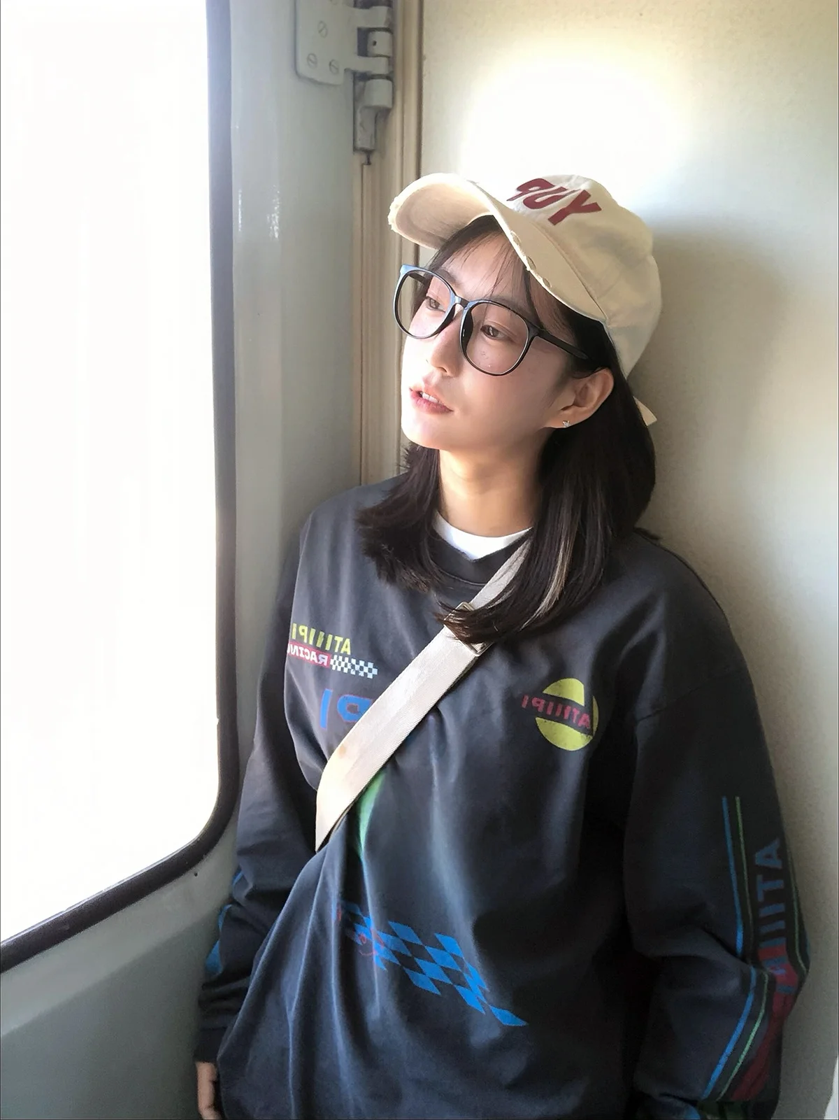Sakura Cool Long Sleeve T-Shirt Hoodie Loose Versatile Pure Cotton Casual round Neck Top for Girls Retro Style Streetwear