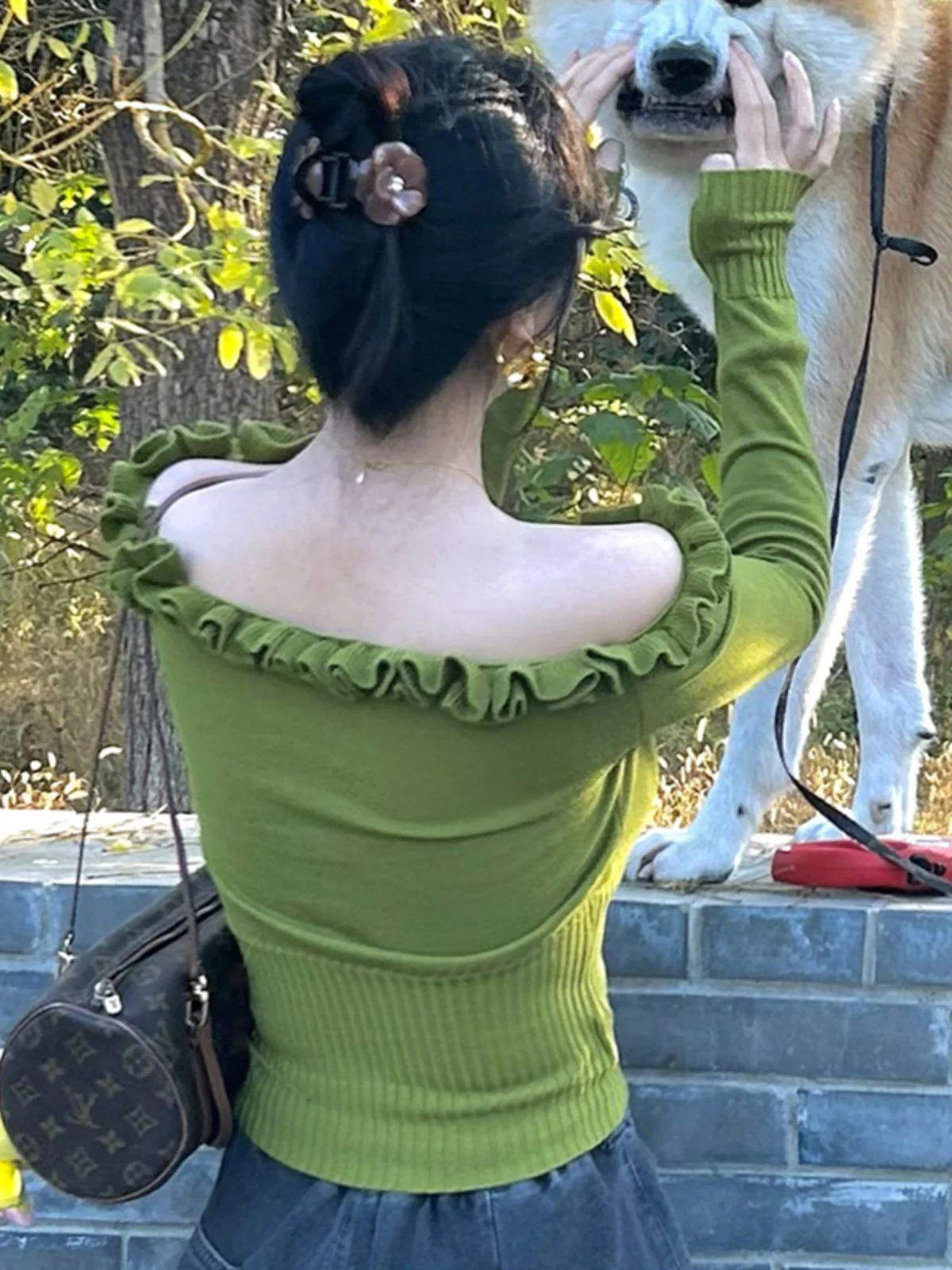 

Sweaters Jumpers Pullovers Women Embroidery Jerseys Black Effortless Layering OL BF Y2K Lady Work Professional Business Meeting