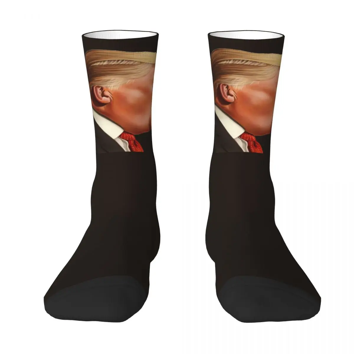 Calcetines estampados de dibujos animados Donald Trump para hombres y mujeres, moda aplicable durante todo el año, regalo de vestir