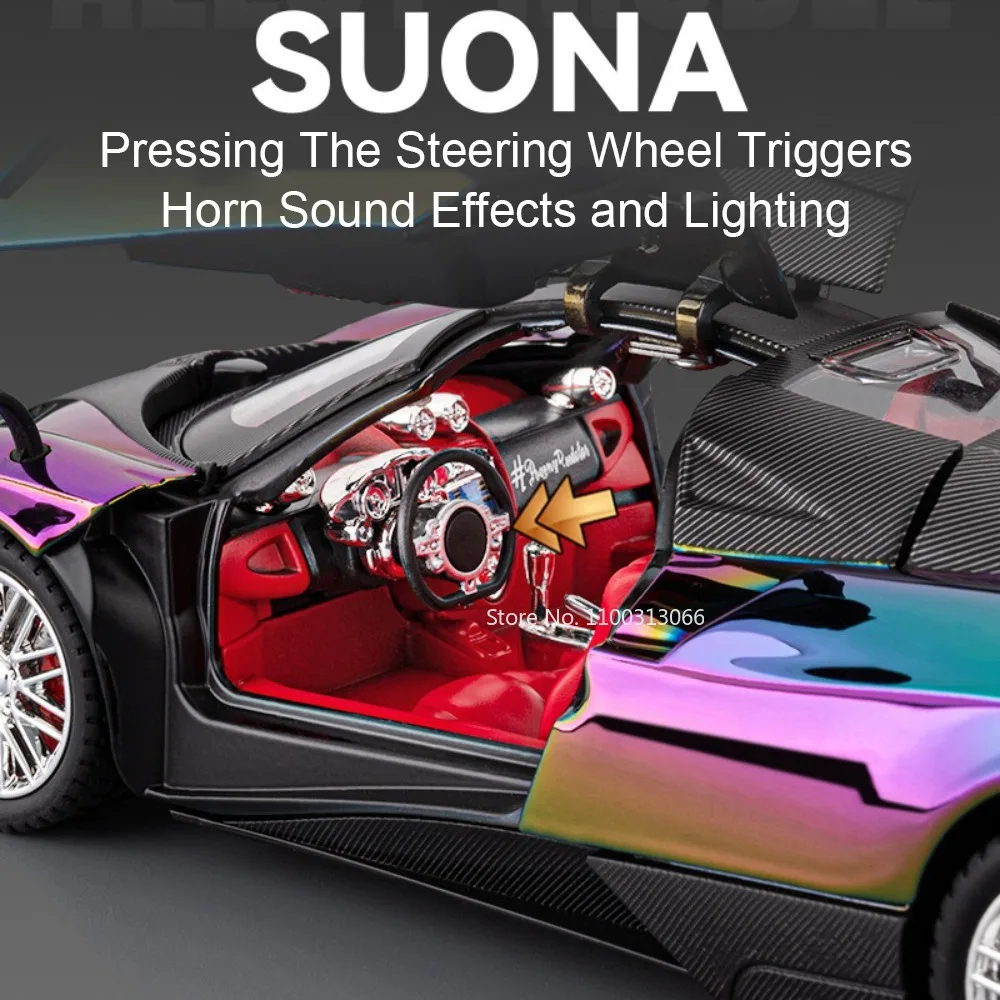 1:24 alliage Pagani Huayra dynastie BC jouets voitures modèles miniatures retirer la lumière son pneus en caoutchouc Supercar enfant en bas âge enfants cadeaux