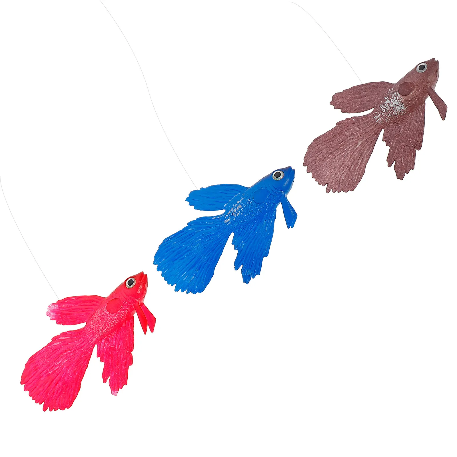 

Набор из 3 штук: Имитация рыбок Бетта, разноцветные силиконовые светящиеся украшения для аквариума, искусственные рыбки для декора аквариума с эффектом натуральных рыбок