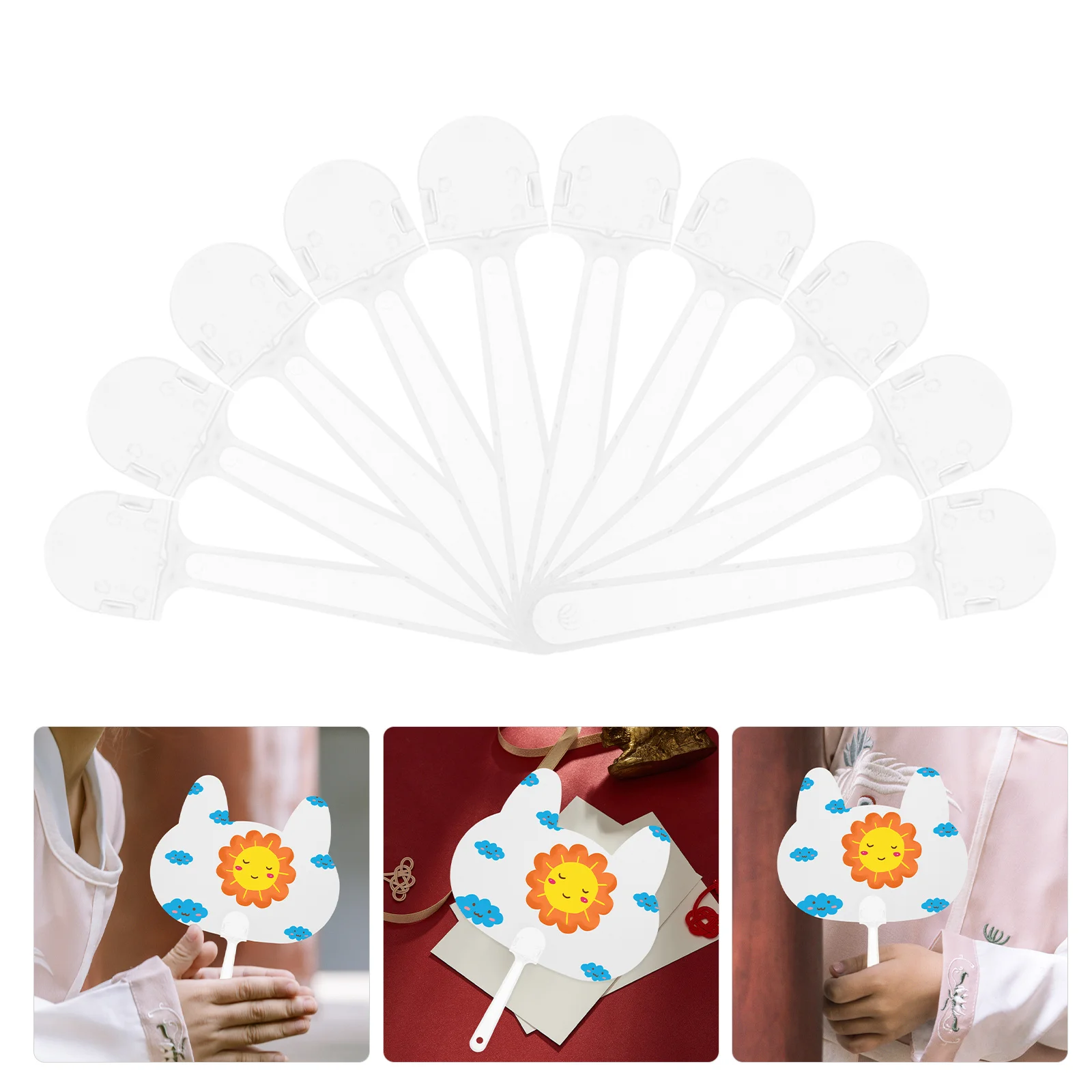 

20Pcs Hand Fan Handles Mini ABS Plastic Sticks Replacement for Fans Crafting Party Fans Making Rod Accessory