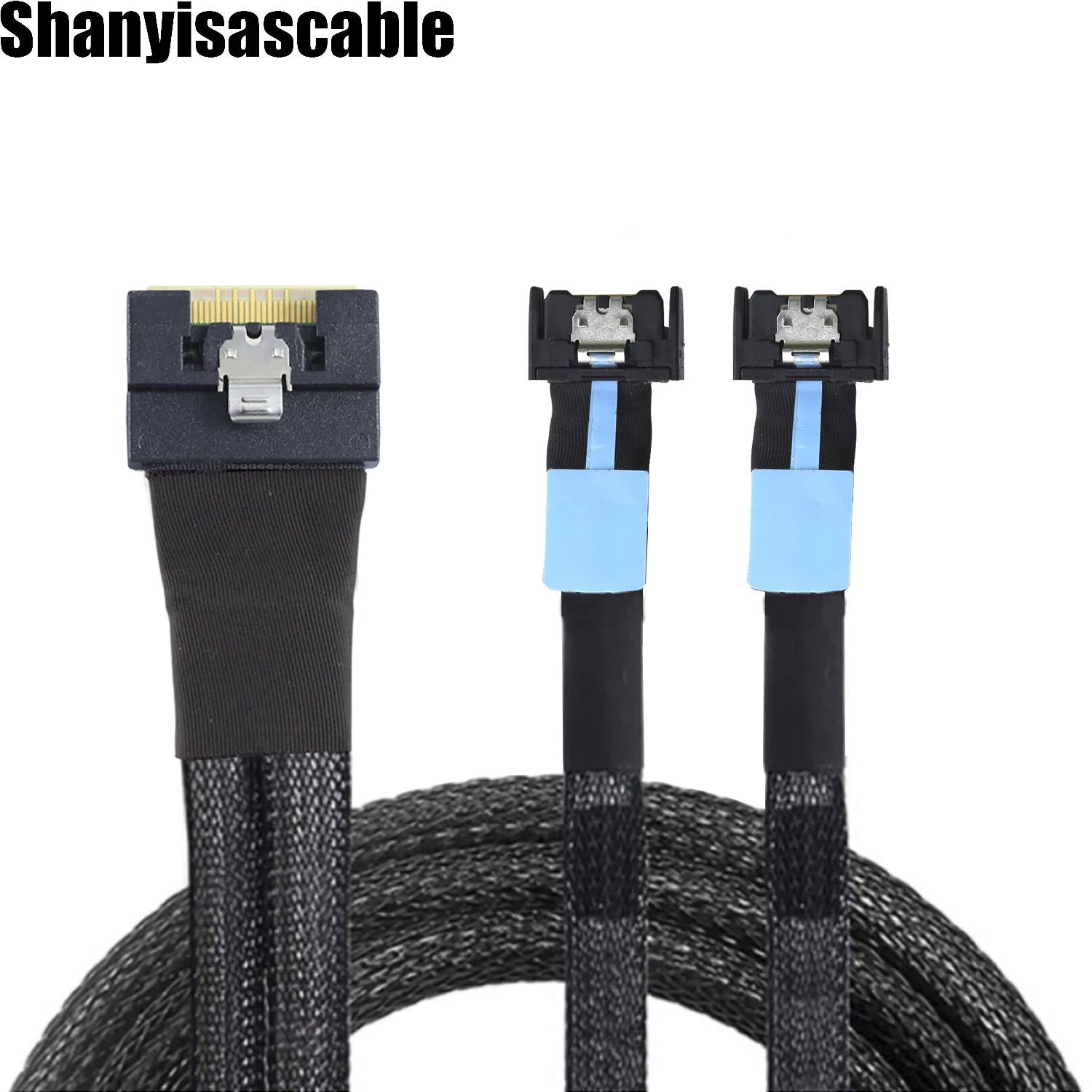 0.8M-PCI-E Ultraport Slimline SAS 4.0 SFF-8654 8i 74pin  to dual 2X MCIO 4X 4i 8654 38Pin Server internal connection Cable