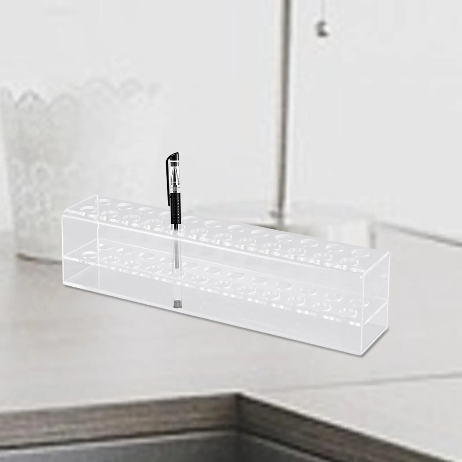 Pen Holder for Desk 24 Slots Makeup Brush Rack for Apartment