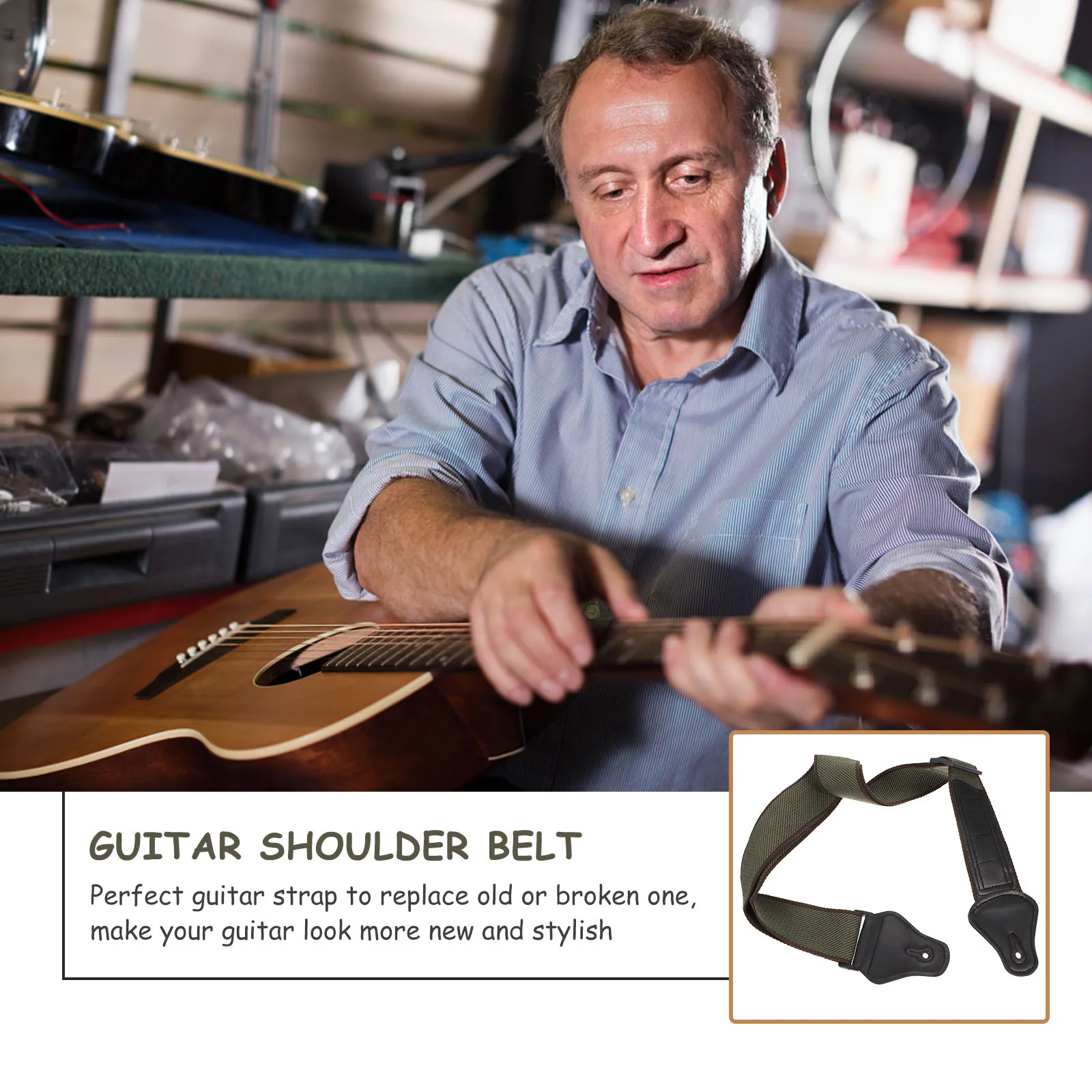 

Guitar Strap Belt Cotton Shoulder Folk Electric Creative Guitarist Gift Anti Wear Strong Adjustable Replacement Stylish