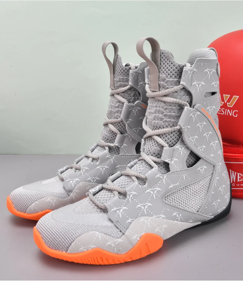 Herren Rutschfeste Boxschuhe Komfortable Kampf- und Ringkampfschuhe Leichtgewichtige Übergrößen High-Top Professionelle Ringerschuhe für Training – Detail 19
