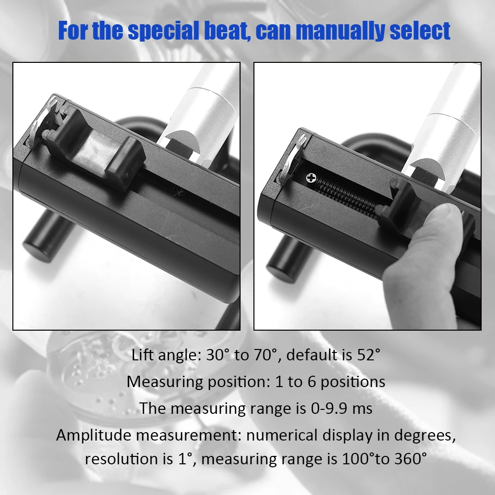 PC Housing Multifunctional Professional Timing Timegrapher เครื่องทดสอบนาฬิกากลไกสําหรับช่างซ่อมและงานอดิเรกนาฬิกาเครื่องมือ