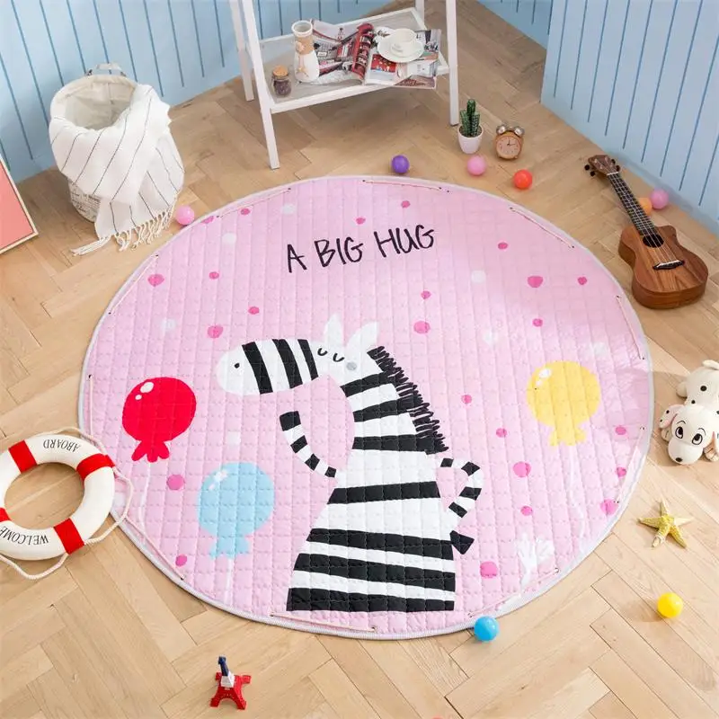 Cartoon Playmat for Kids, Antiskip Carpet, Toy Storage, Round Beach Rug, Outdoor Crawling Game Pad,Baby Room Decor Drop Shipping